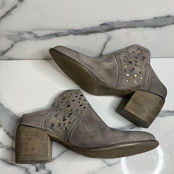 Seychelles SEY Collection | Women's Distressed Gray Suede Studded Mules 10 - Picture 7 of 8